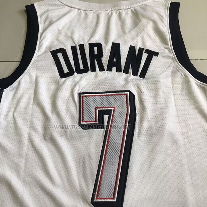Camiseta Kevin Durant NO 7 USA 2024 Blanco